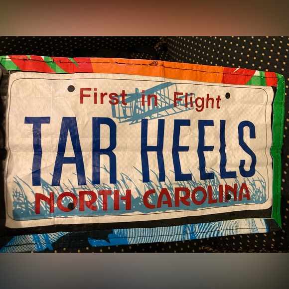 Trader Joe’s North Carolina NC Tote Bag Reusable Shopper Tarheels BBQ - Picture 1 of 8